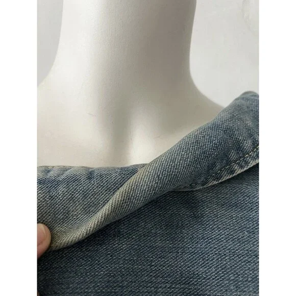 VTG 60s 70s Lee Riders Denim Jean Trucker Jacket PATD 153438 Made in USA Blue